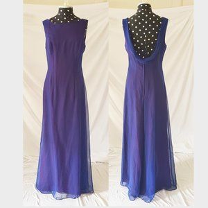 Indigo purple backless ballgown prom dress 11/12